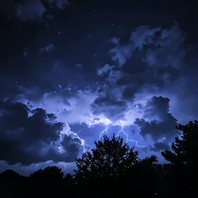 Night Sky Lightning Strike