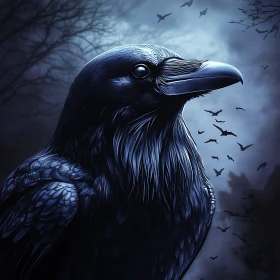 Night Raven Portrait