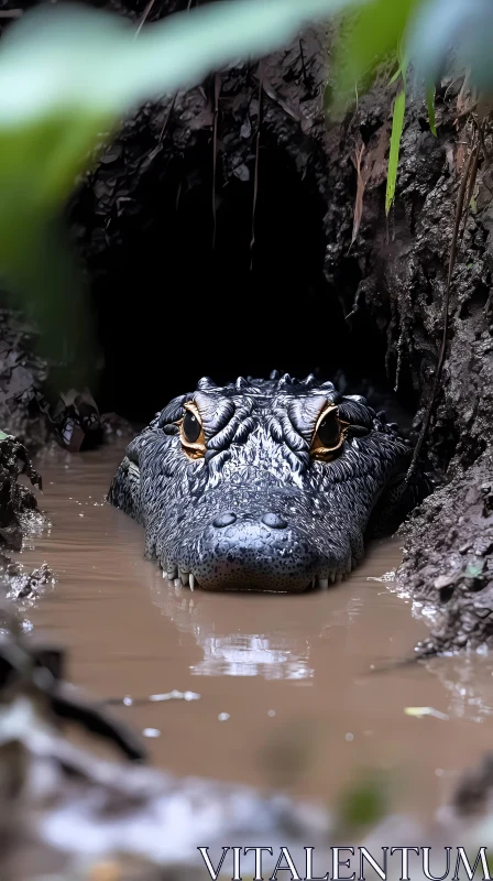 Crocodile in its Natural Habitat AI Image