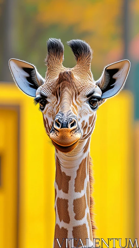 Giraffe with Patterned Neck AI Image