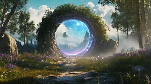 Magical Portal in Forest: Fantasy Landscape