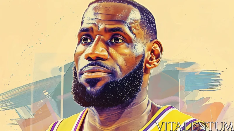 AI ART Colorful LeBron James Portrait Art