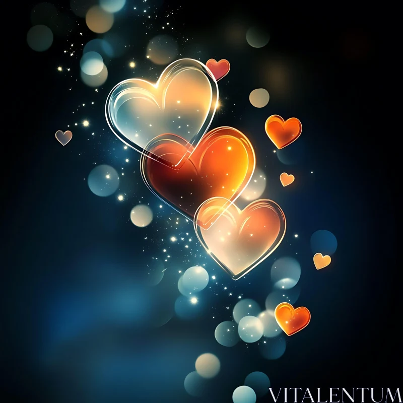 AI ART Ethereal Hearts in Bokeh Light