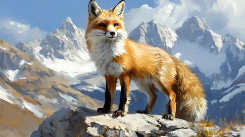 Fox on Rocky Outcrop