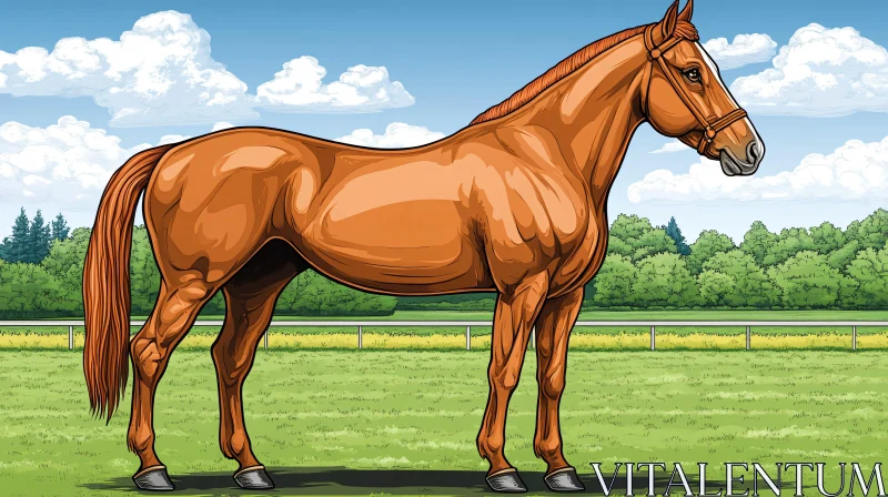 Graceful Horse Illustration AI Image