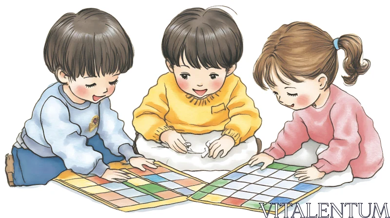 Kids Game Illustration AI Image