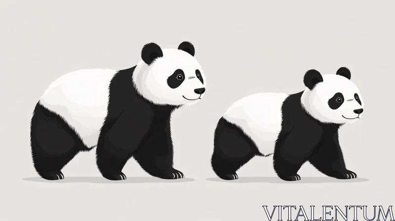 AI ART Panda Duo Art