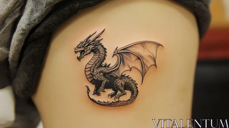 AI ART Detailed Dragon Tattoo Illustration