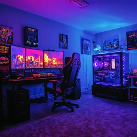 Futuristic LED-lit Gaming Station