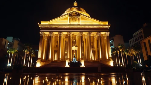 Golden Building Night View