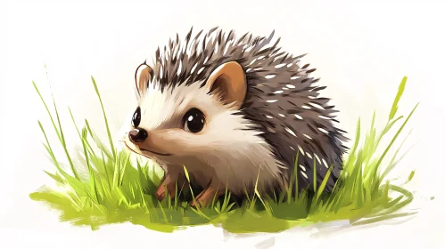 Adorable Hedgehog in Grass Art