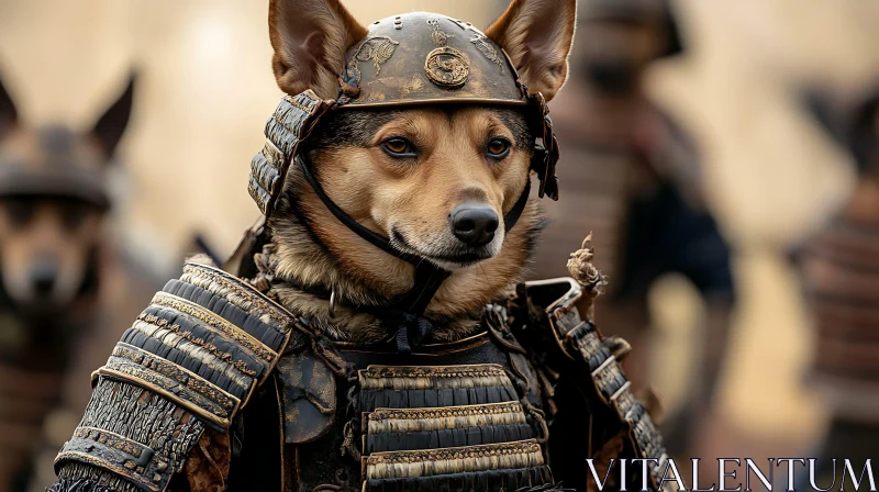 AI ART A Canine Samurai: Honor and Loyalty