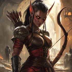 Fantasy Elf Archer in Ruins