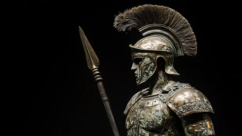 Bronze Warrior Statue Profile