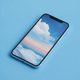 Serene Ocean Scene on Mobile Screen