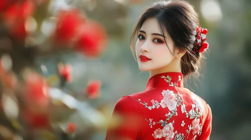 Portrait of Woman in Traditional Dress
