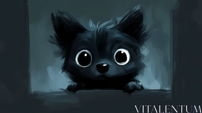 AI ART Big-Eyed Puppy Illustration