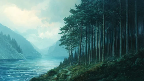 Peaceful Pine Forest Landscape