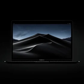 Sleek Laptop with Dark Sand Dunes Wallpaper