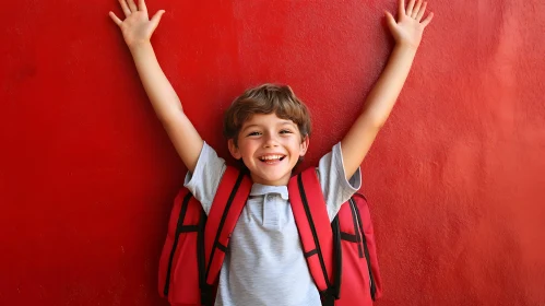 Happy Boy with Backpack