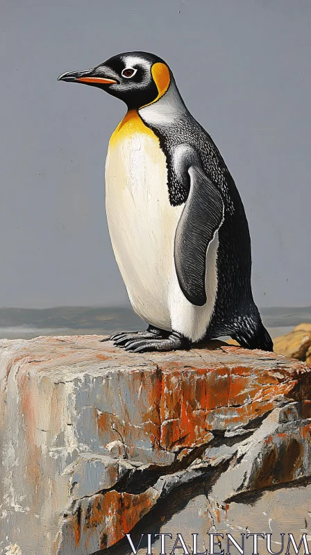 Majestic Penguin Portrait AI Image