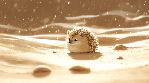 A Hedgehog Enveloped in Sand