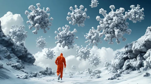 Orange Suit in Snowy Virus World