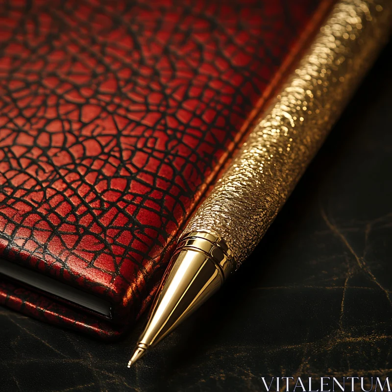 Elegant Journal with Golden Pen AI Image