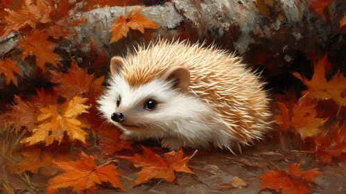 Hedgehog in a Fall Setting