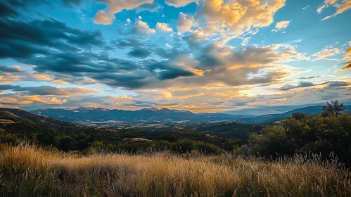 Golden Field and Mountain View
