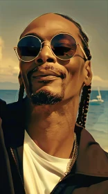 Snoop Dogg Relaxed Beachside Image