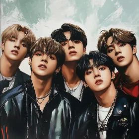 Portrait of Young Men in Leather