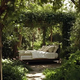 Tranquil Garden with Luxurious Bed