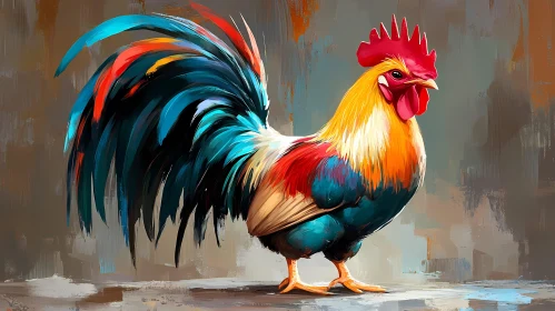 Colorful Rooster Portrait