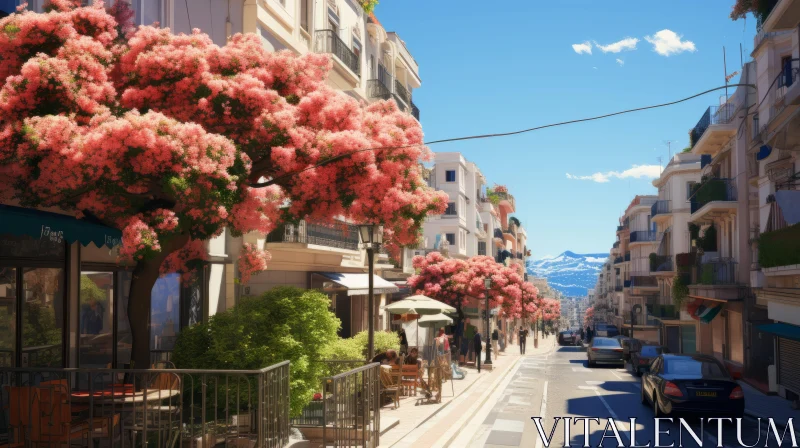 Blooming Streets of Montecarlo - A City in Flowers AI Image