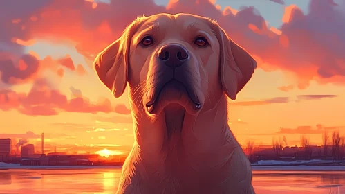 Serene Canine Sunset Portrait