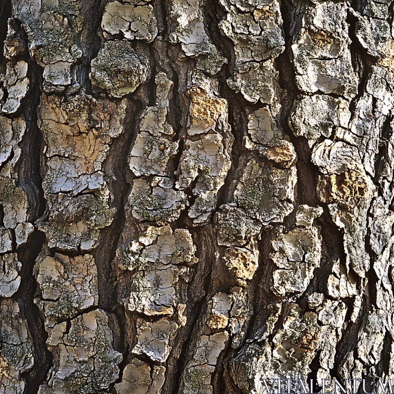 AI ART Detailed View of Tree Bark