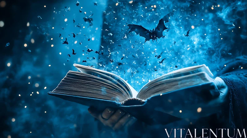 AI ART Mystical Bats Unleashed From Book