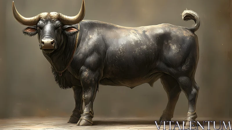 Powerful Bull Illustration AI Image