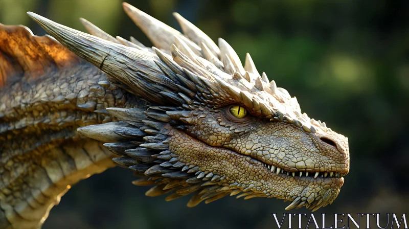 Detailed Dragon Portrait AI Image