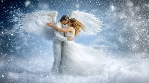 Ethereal Embrace in Winter Snowfall