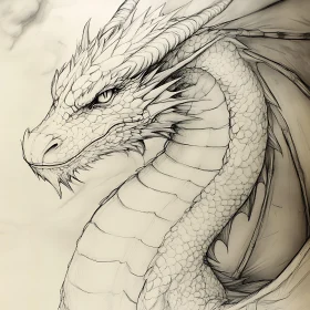 Monochrome Dragon Illustration