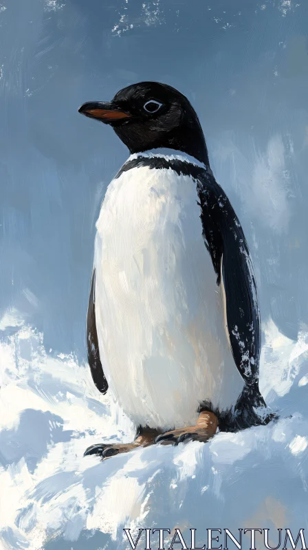 Antarctic Penguin Portrait AI Image