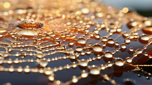 Gold and Amber Spider Web: A Tranquil Still Life