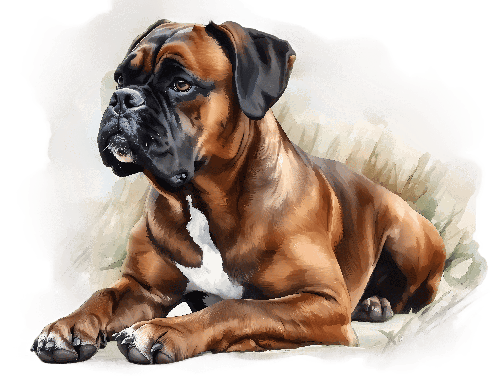 Realistic Boxer Dog Digital Painting POD Design