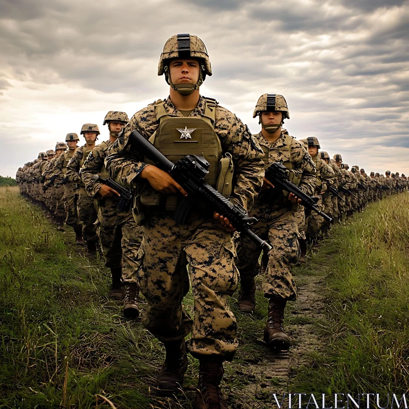 AI ART Marching Soldiers in Formation