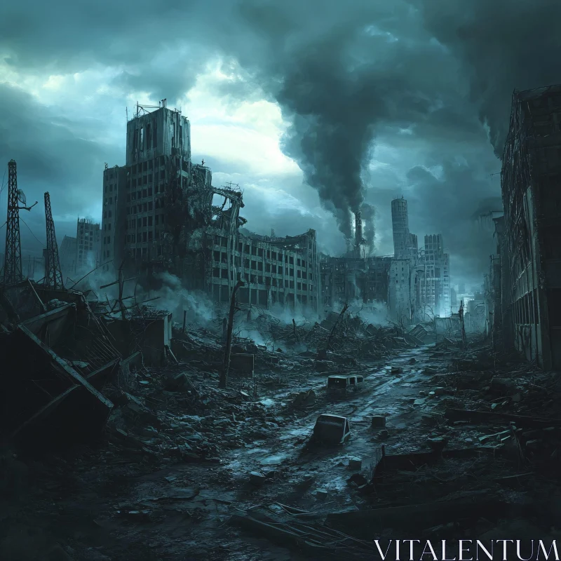 AI ART Ruined City: A Vision of Post-Apocalyptic World