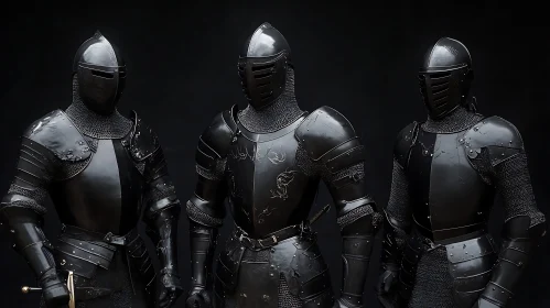 Medieval Knights in Dark Armor