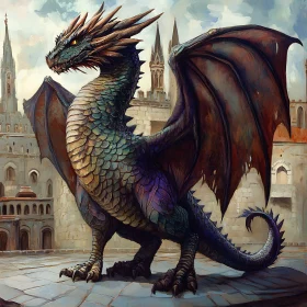 Dragon Perched Atop Castle Vista