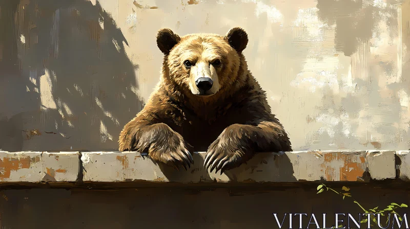 Calm Bear in Natural Setting AI Image